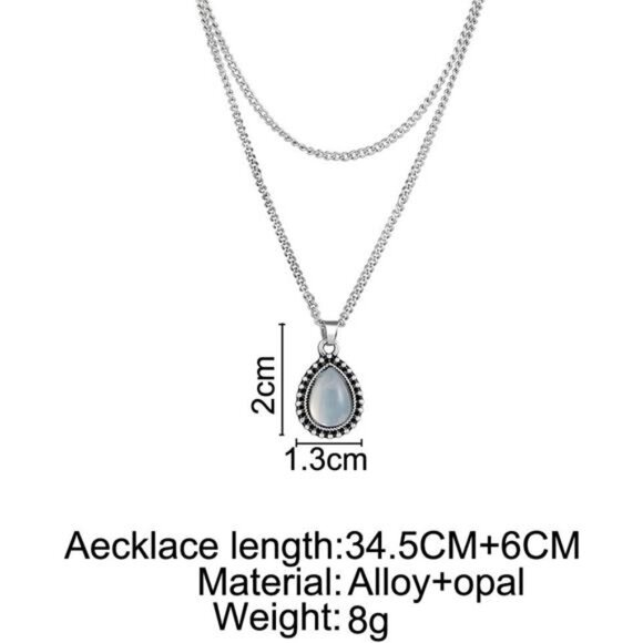 Simple Layered Bar Silver Drop Pendant Necklace Boho V Neck Women Accessories - Picture 7 of 10